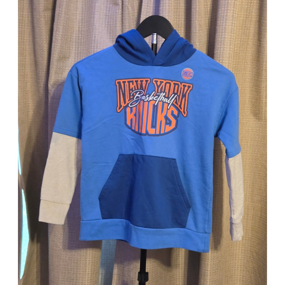 NBA New York Knicks Basketball Hoodie Youth Size Medium (8) Blue White Orange